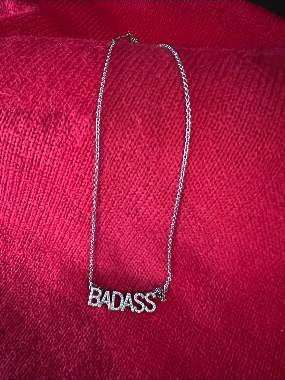 Sterling Silver 'BADASS' Pendant Necklace - Women Jewelry